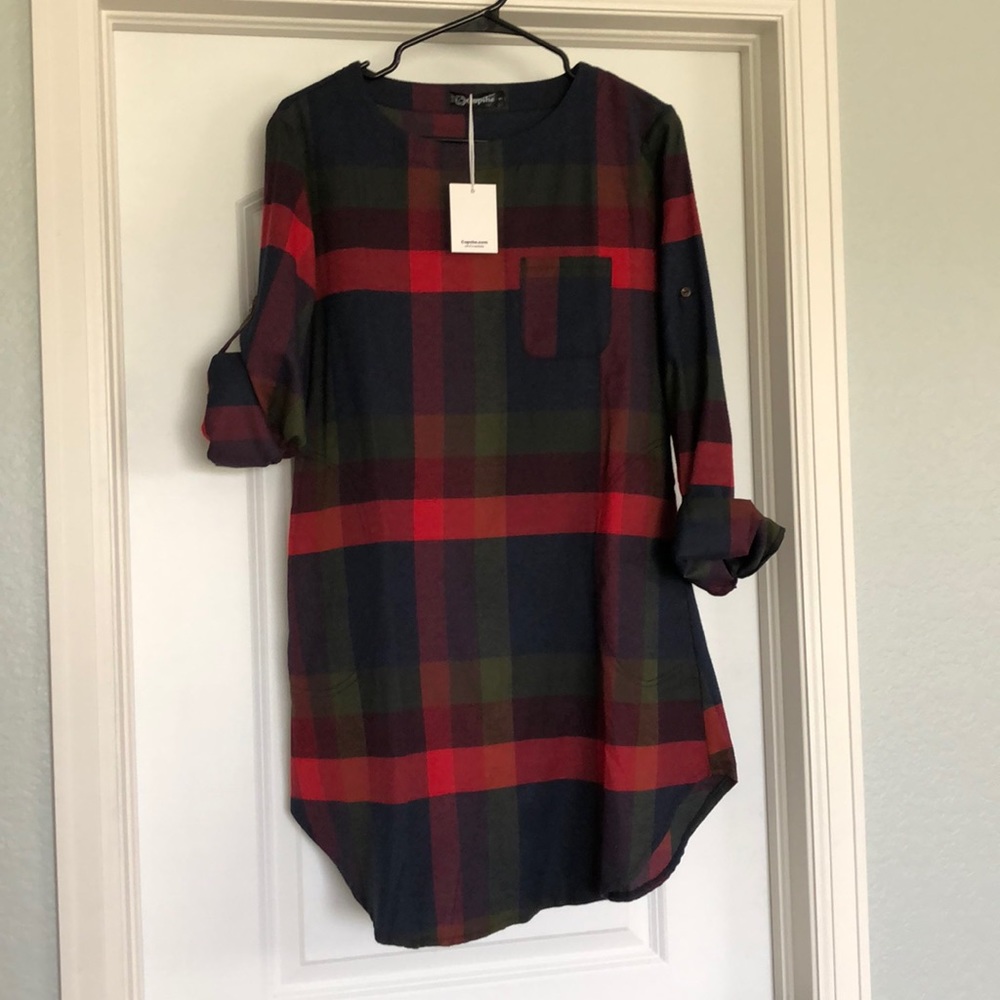 Multicolored Plaid Dress by CUPSHE